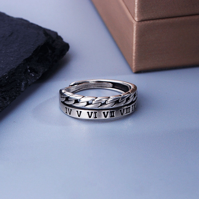 Ygt 1 Nhẫn Kỹ Thuật Số La Mã Phong Cách Retro Thời Trang Cho Nam Và Nữ