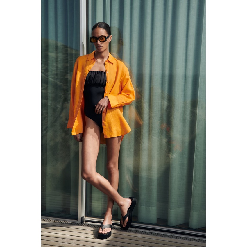 Zara Áo Sơ Mi Tay Dài Chống Nắng Màu Trắng Thời Trang Mùa Hè Cho Nữ2731058