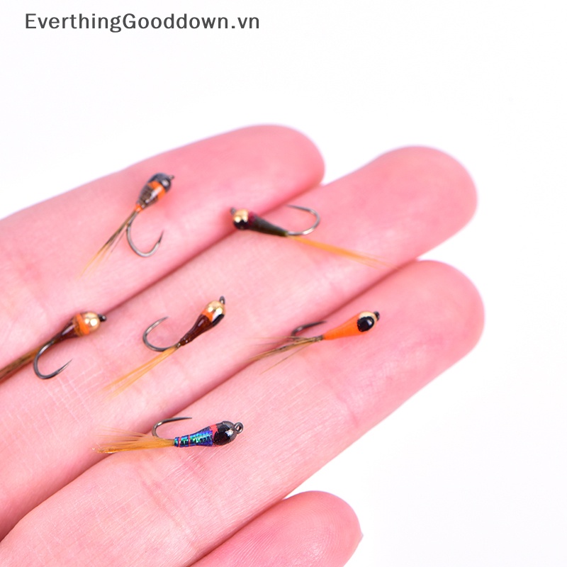 Everthinggooddown Set 6 Phụ Kiện Hạt Cườm Đồng Gắn Mồi Câu Cá Chuyên Dụng