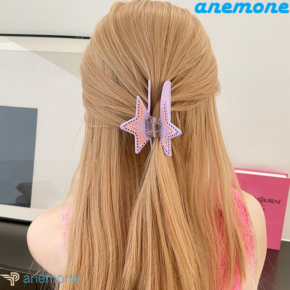 ANEMONE Kẹp Tóc Hình Ngôi Sao Acetate Y2k Thời Trang Hàn Quốc Ngọt Ngào Cho Nữ