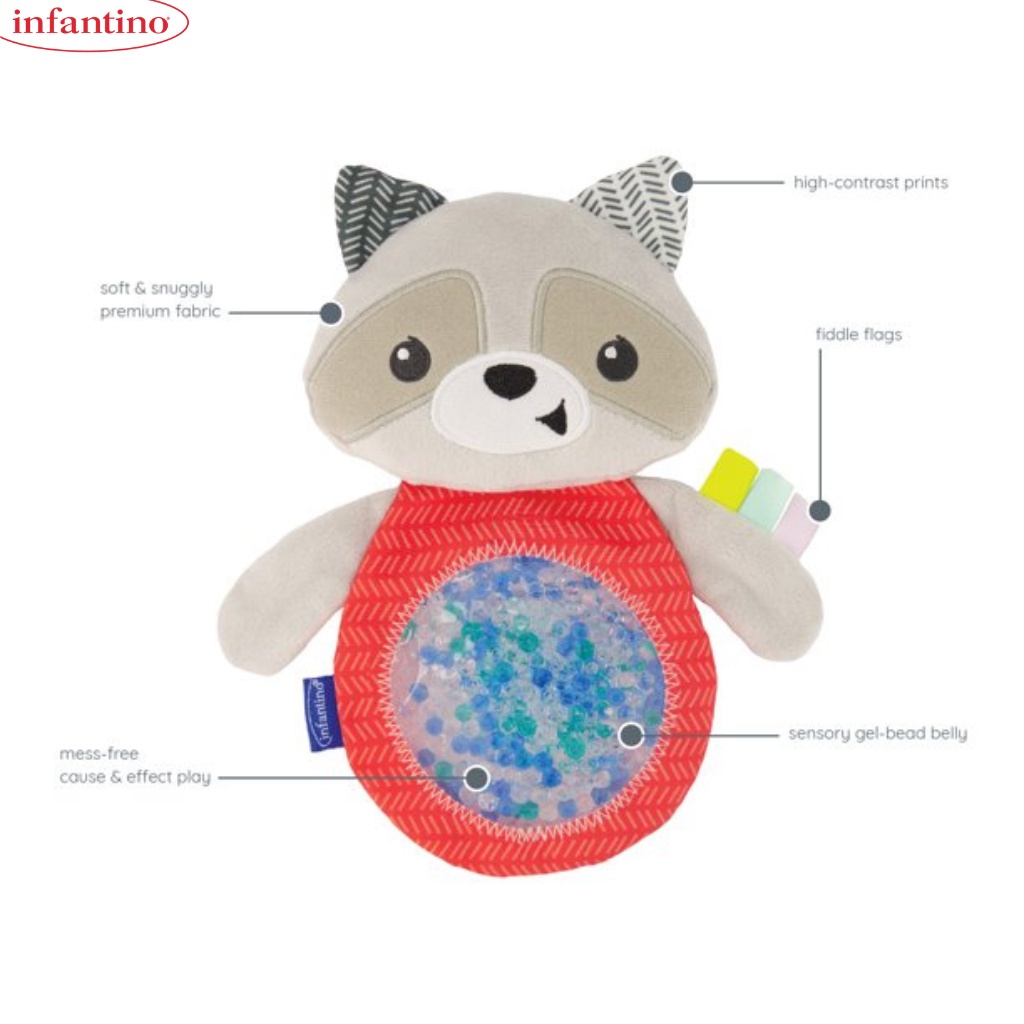 Đồ chơi hình gấu INFANTINO Seek Squish Sensory Pal, kích thích giác quan an toàn cho bé