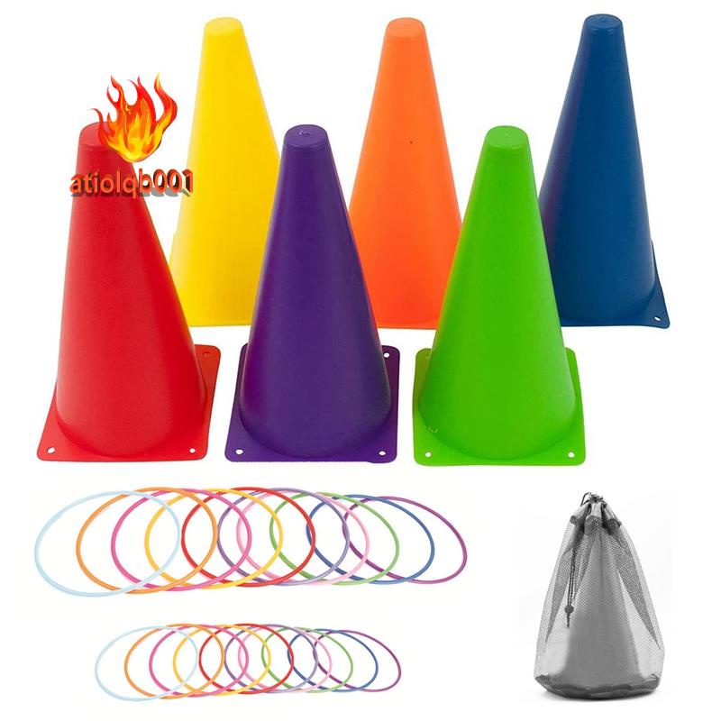 Set 26 Vòng Nhựa Hình Nón Chơi Trò Ném Ngoài Trời Cho Người Lớn Và Trẻ Em
