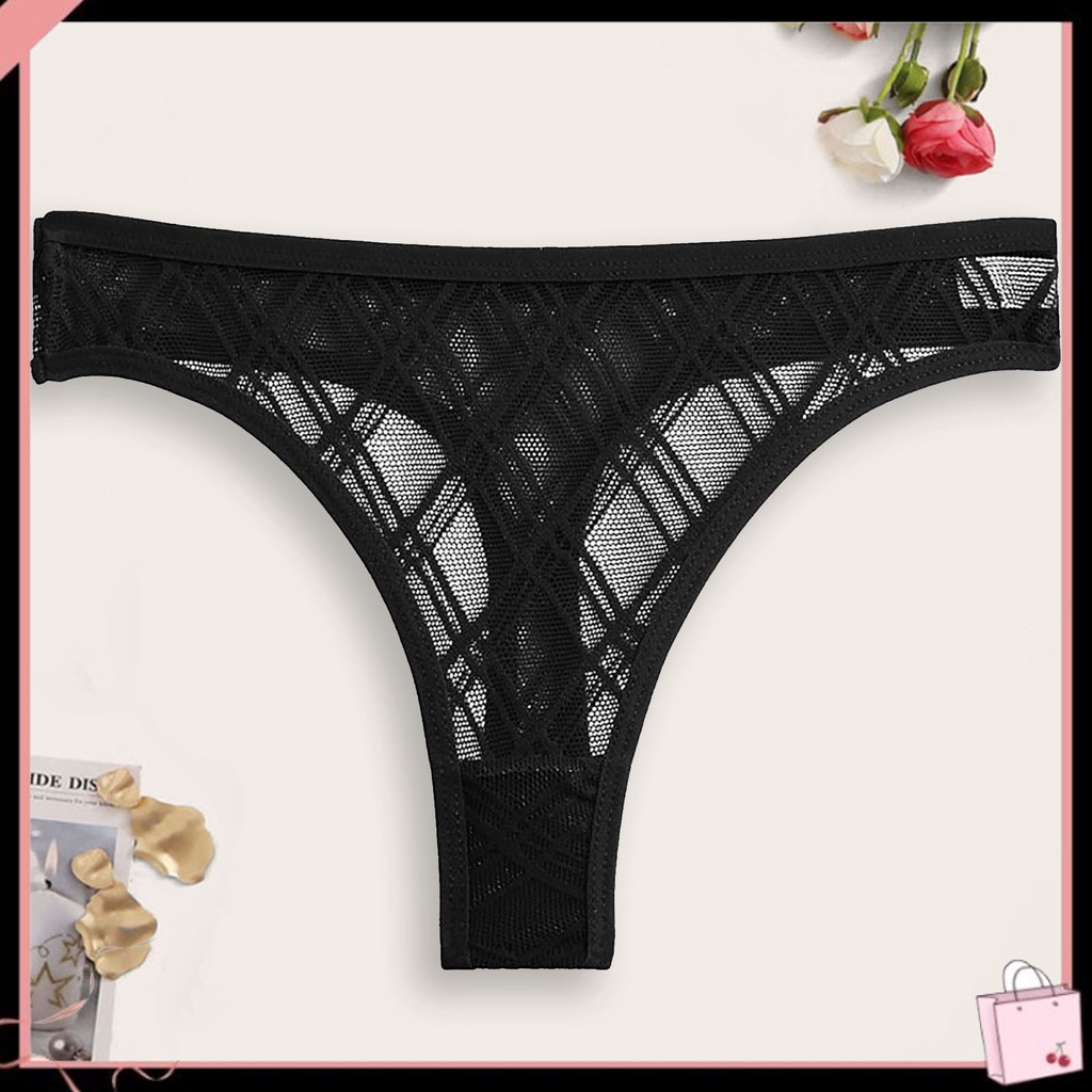 {Soltweter} Quần Lót Ren Rỗng Mềm Mại Dáng Chữ T Xuyên Thấu Thoáng Khí Màu Trơn Quyến Rũ Cho Nữ Mặc Trong