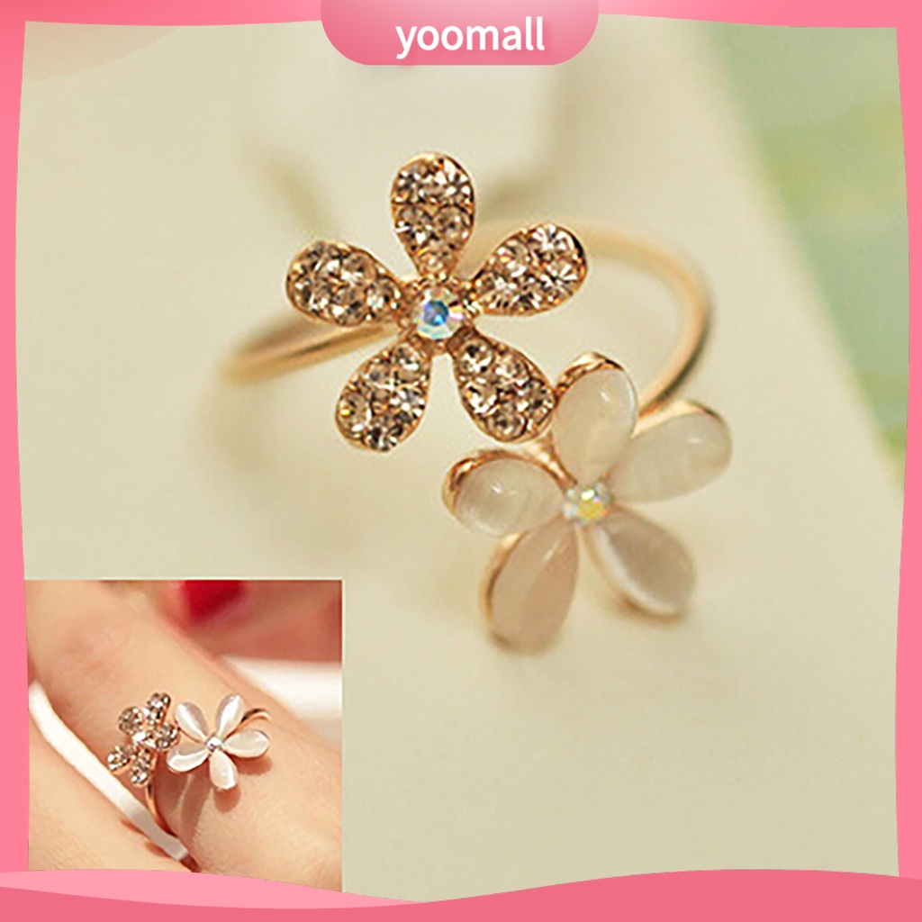 Nhẫn Hở Đính Đá Opal Nhân Tạo Trọng Lượng Nhẹ Tùy Chỉnh Thời Trang Cho Nữ