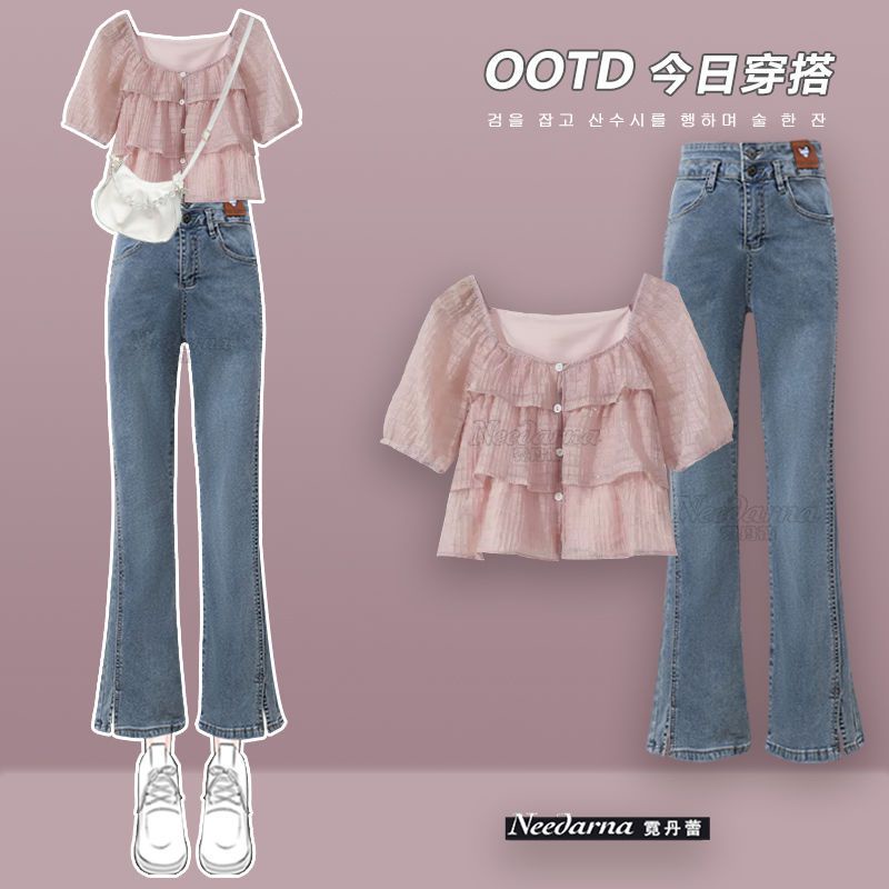 Áo Sơ Mi Hai Mảnh Phong Cách Preppy Thời Trang Mùa Hè Mới 2023