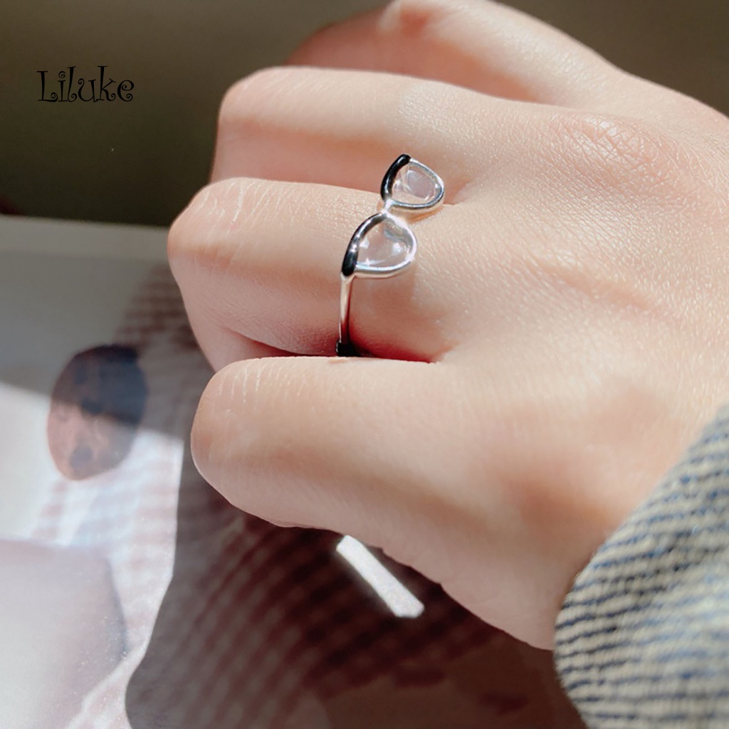 Nhẫn Hình Mắt Kính Mở Trơn Mượt Có Thể Điều Chỉnh Cho Nữ