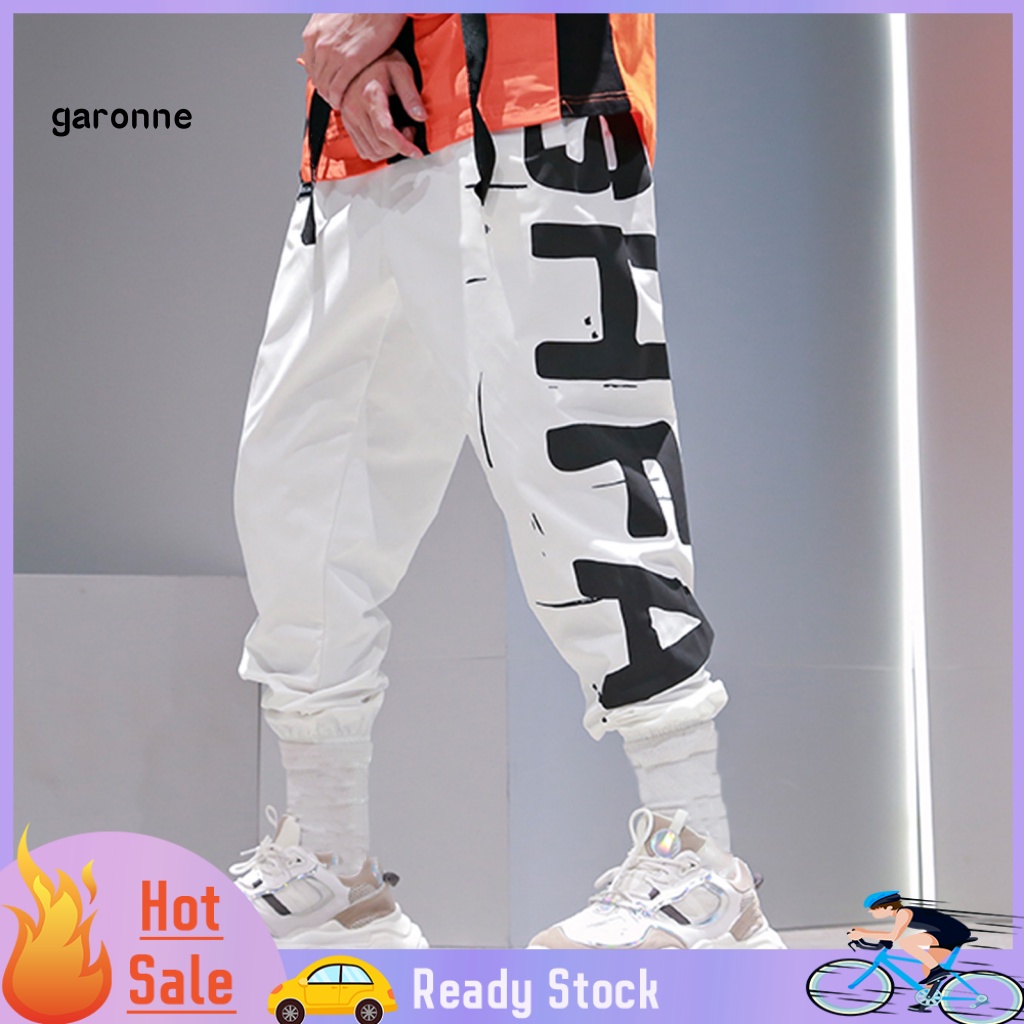 Quần Dài Lưng Thun Dây Rút Dáng Rộng In Chữ Phong Cách Đường Phố Thời Trang Mùa Hè Cho Nam