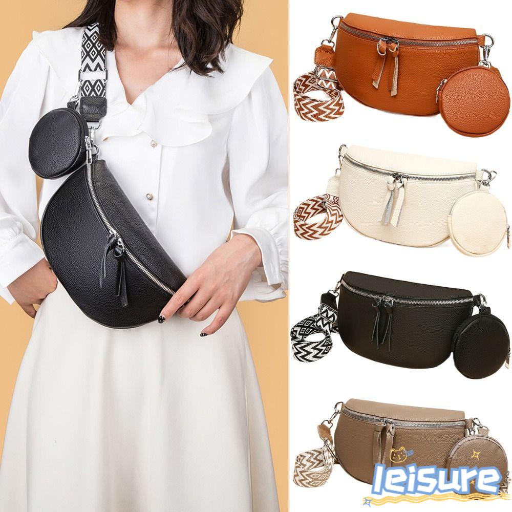 LEISURE Túi Đeo Hông Bằng Da Phong Cách Thể Thao Thời Trang Cho Nam Và Nữ