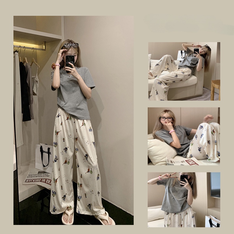 Quần Đi Bộ Đi Bộ!! Hàng Mới Về Bộ Đồ Ngủ Dáng Dài Rộng Giá Rẻ Phù Hợp Với Phụ Nữ Mặc Ở Nhà / Ngoài Trời