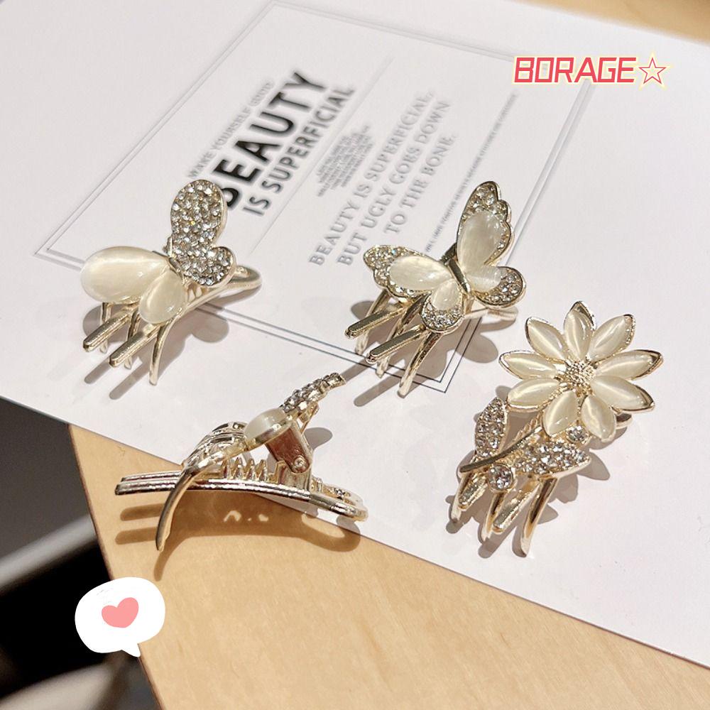 BORAG Kẹp Tóc Mái Bằng Kim Loại Hình Bướm Thanh Lịch Cho Nữ