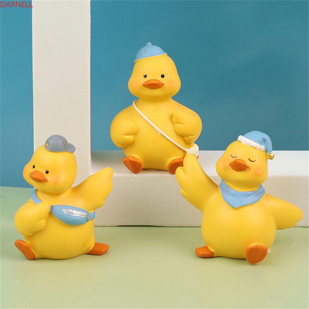 DARNELL Chú Vịt Vàng Bằng Nhựa Resin Dễ Thương Dùng Trang Trí Xe Hơi