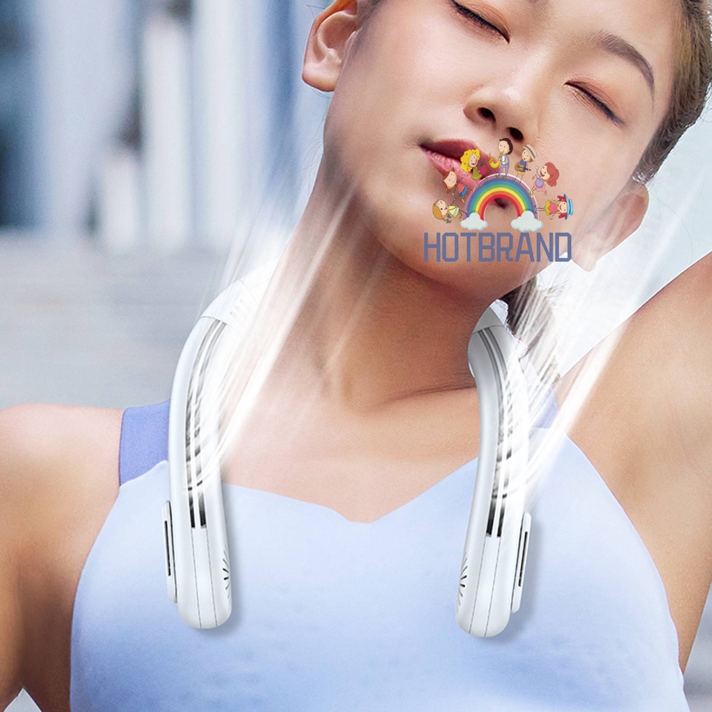 Quạt Làm Mát Đeo Cổ Không Cánh 5V 9W 5200mAh 3 Tốc Độ Gió