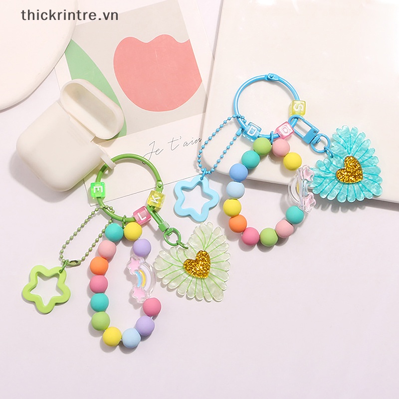 Móc Khóa Hình Trái Tim Bằng Acrylic Nhiều Màu Sắc Phong Cách Hàn Quốc