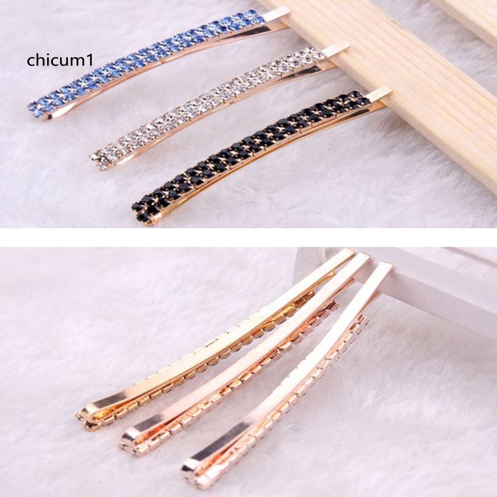 Kẹp Tóc Đính Đá Hai Hàng Cho Nữ 1 Cái