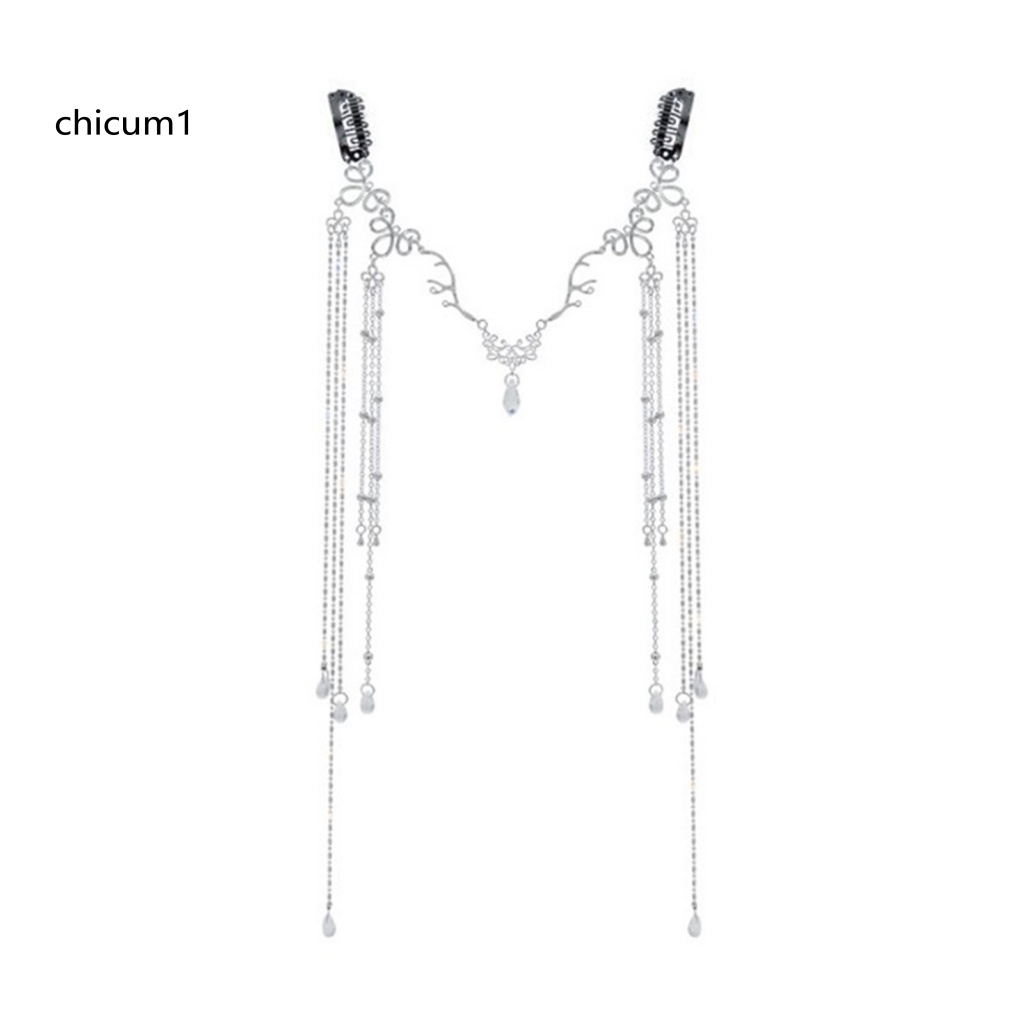 Băng Đô Hợp Kim Dáng Dài Đính Đá Thanh Lịch Cho Nữ