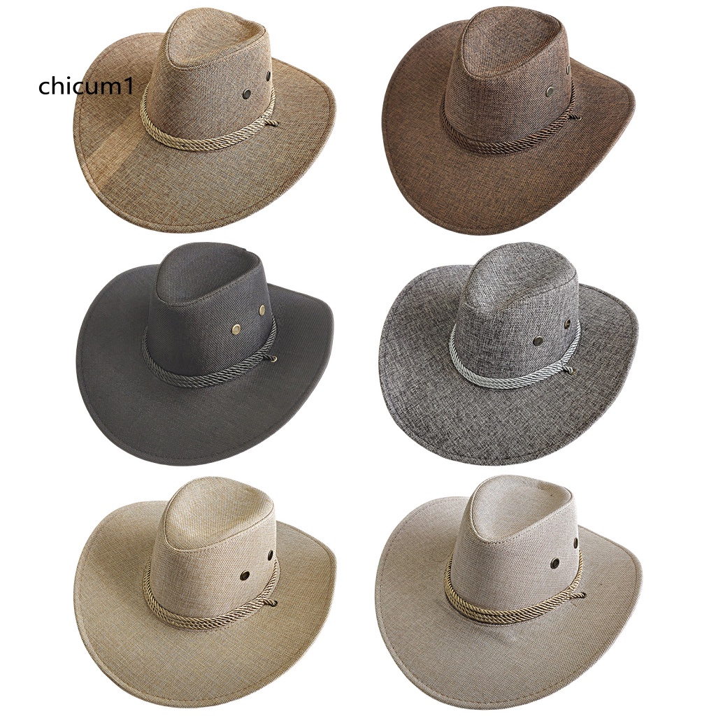 Mũ Cao Bồi Chống Nắng Vành Rộng Thoáng Khí Thấm Hút Mồ Hôi