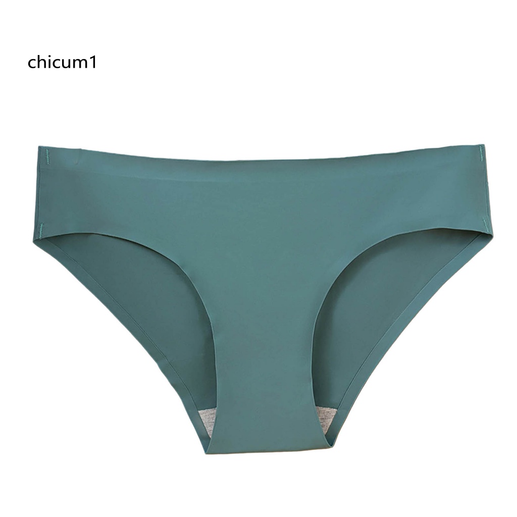 Quần Lót Lụa Lạnh Không Đường May Độ Co Giãn Cao Mịn Màng Đơn Giản Dành Cho Nữ