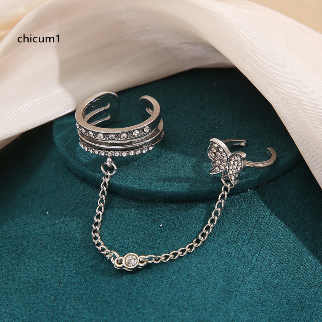 Nhẫn Hở Hợp Kim Hình Bướm Lấp Lánh Thời Trang Thích Hợp Làm Quà Tặng