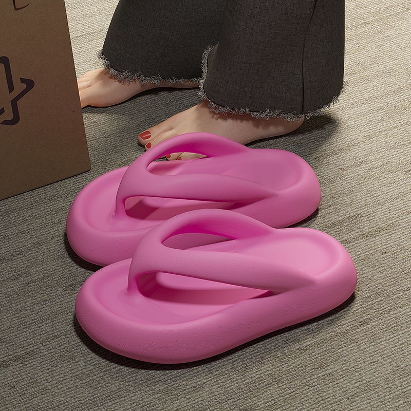 Huaqoo Dép bánh mì guốc dép giày nữ Màu Sắc Đơn Giản Thoải Mái Cao Gót Chống Trơn Trượt dép đế xuồng 27ZHDLX071105