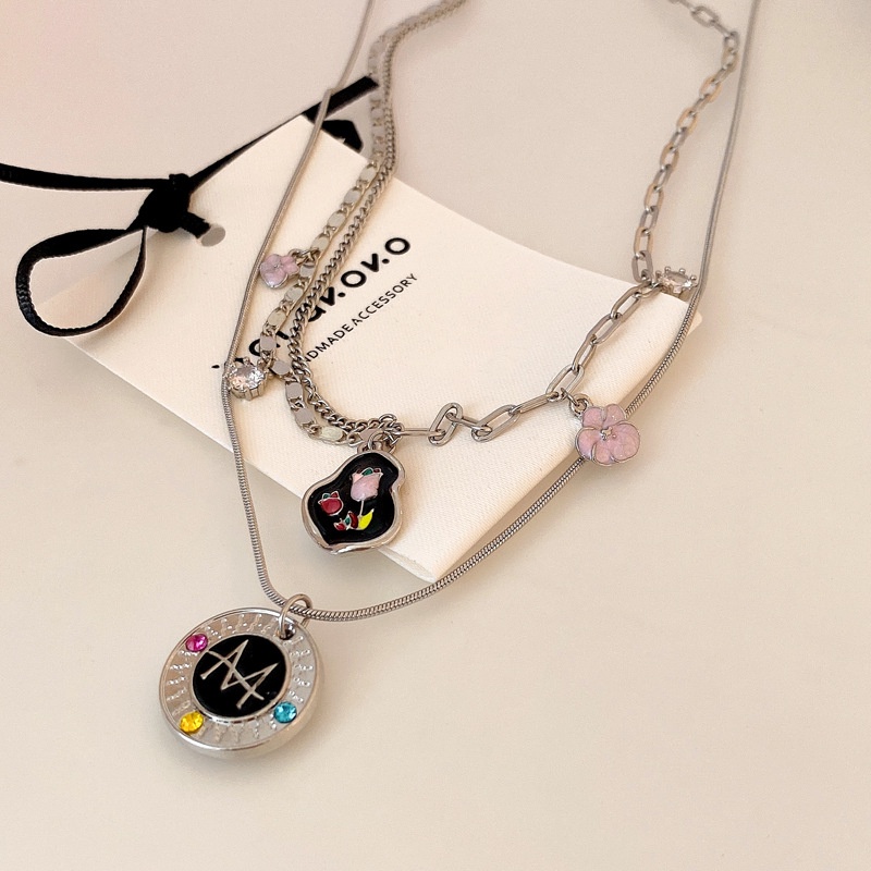 Vòng cổ Hai Lớp Đính Hạt Ngọc Trai Cao Cấp Thời Trang Dành Cho Nữ