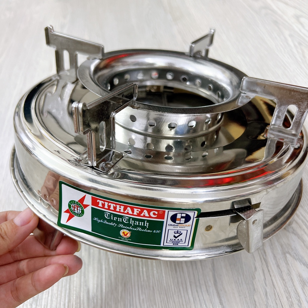 Bếp cồn inox Tiến Thành cao cấp sáng bóng không gỉ có lót bếp cồn tiện dụng KNY