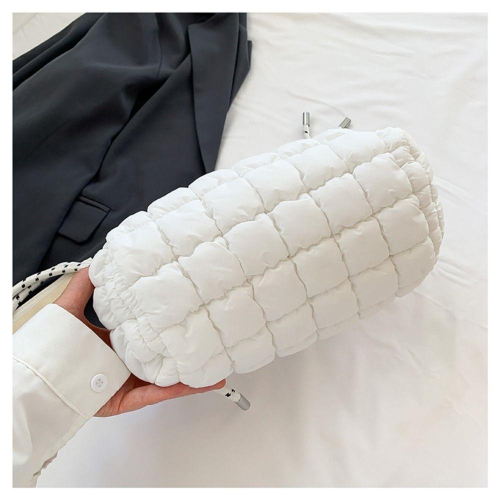 OSIER1 Túi Đeo Vai / Xách Tay Bằng Cotton Gọn Nhẹ Họa Tiết Kẻ Sọc Màu Trơn Có Đệm Cotton Giữ Ấm Cho Nữ