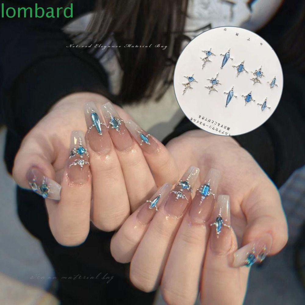 LOMBARD Hạt Thép Lấp Lánh Dùng Trang Trí Móng Tay Nghệ Thuật DIY