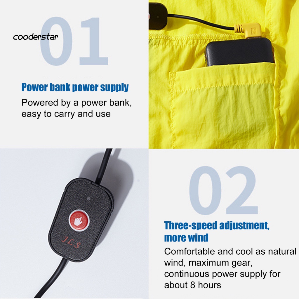 Áo Khoác Tay Dài Có Mũ Trùm Đầu 3 Tốc Độ Điều Hòa Làm Mát Thời Trang Đường Phố Cho Nam