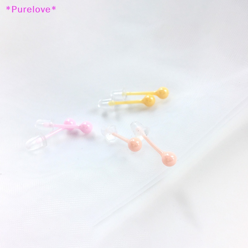 1 Đôi Bông Tai Gốm Sứ 4mm Nhiều Màu Sắc Đơn Giản Mới