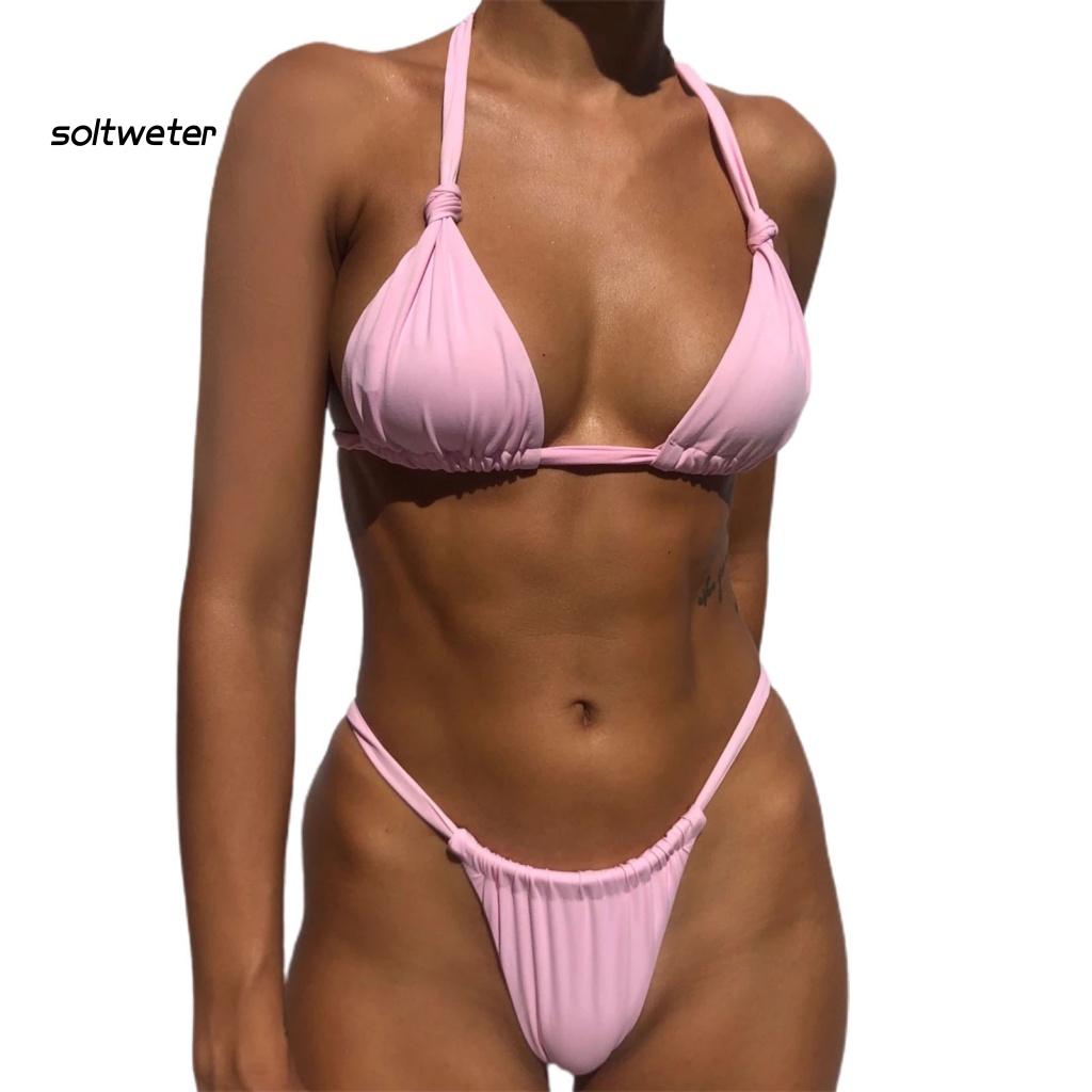 Bộ Bikini Tam Giác Cổ Chữ V Nâng Ngực Và Quần Lọt Khe Eo Cao Thời Trang Mùa Hè Quyến Rũ Cho Nữ