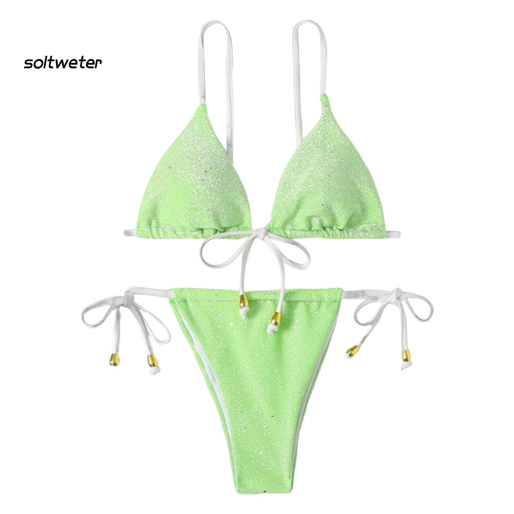 Bộ Bikini 2 Mảnh Màu Sắc Thời Trang Gợi Cảm Cho Nữ