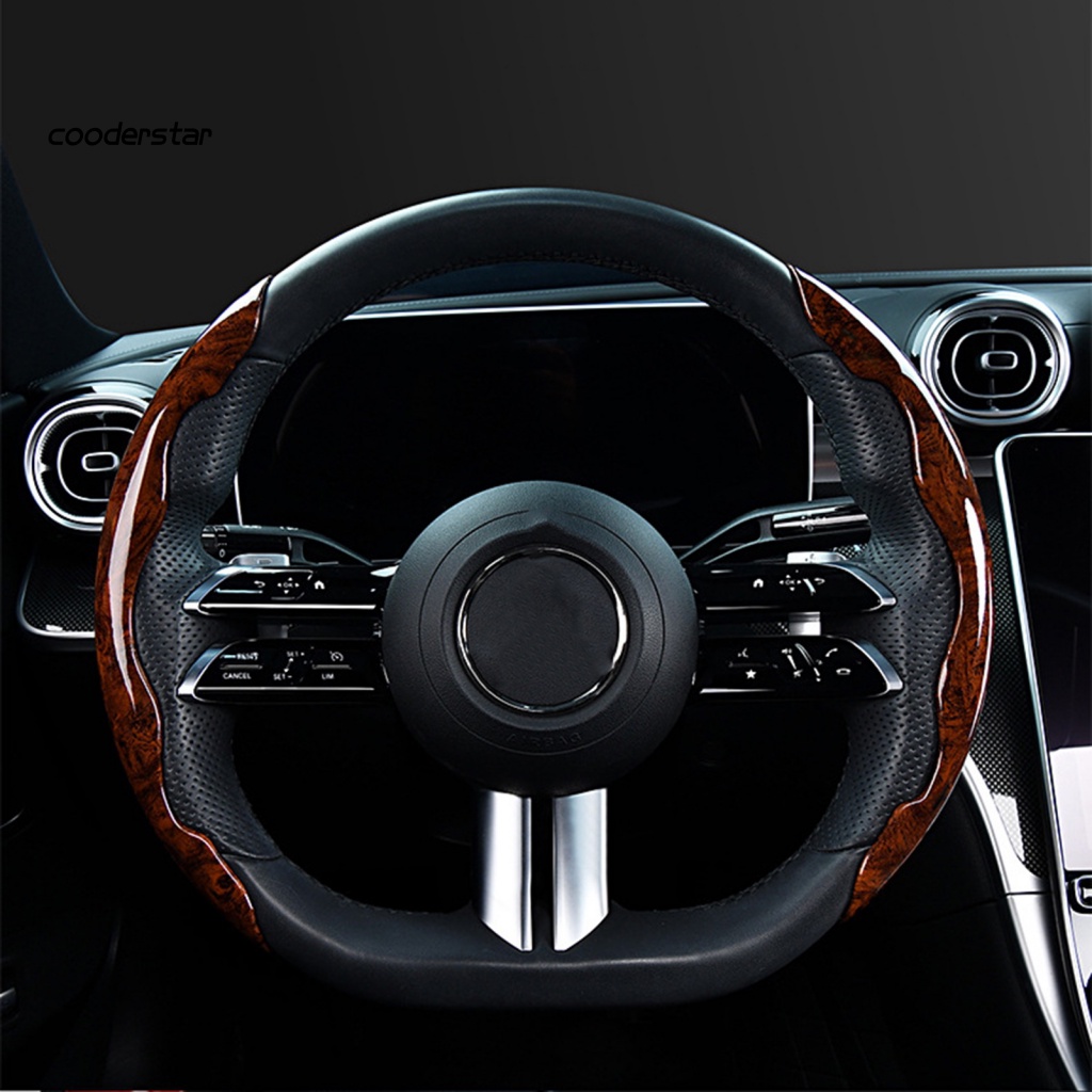 1 Cặp Vỏ Bọc Vô Lăng Xe Hơi Vân Gỗ Đào Siêu Mỏng Chống Trượt Thông Dụng