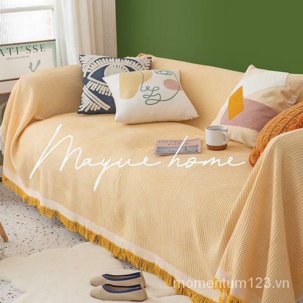 Vỏ Bọc Ghế Sofa Chống Bụi Màu Vàng Kem Cho Bạn Gái