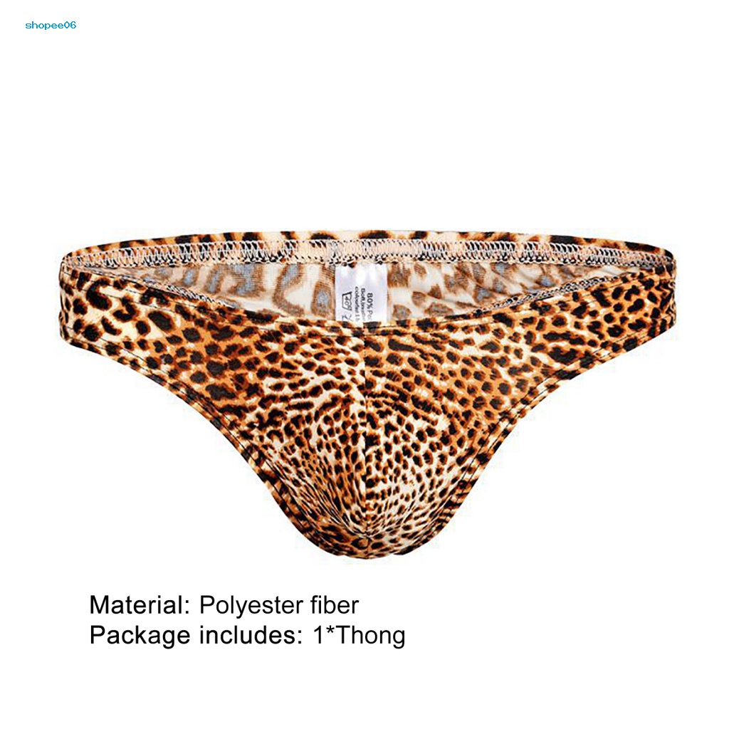 Quần Lót Chữ T Thoáng Khí In Họa Tiết Da Báo Quyến Rũ Cho Nam