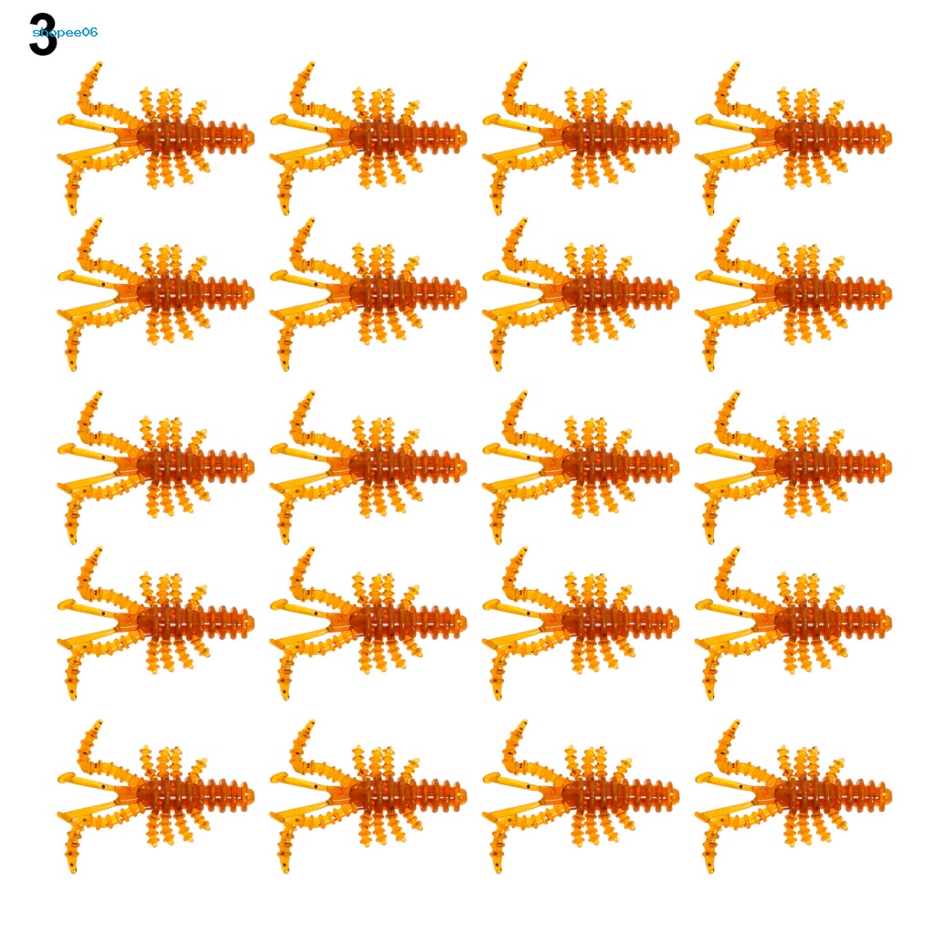 20 Mồi Tôm Giả Câu Cá Bằng Nhựa PVC Linh Hoạt Tái Sử Dụng Được