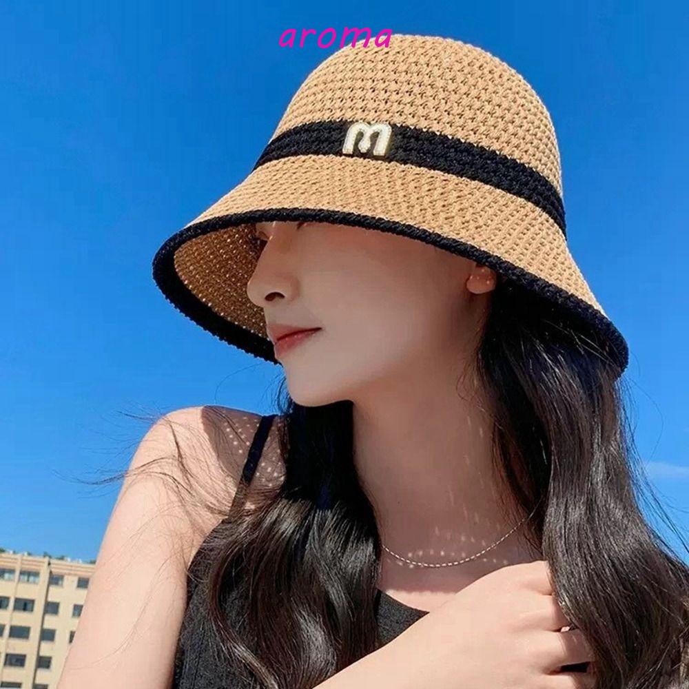 AROMA Mũ Bucket Chống Nắng In Chữ M Thời Trang Mùa Hè Cho Nữ