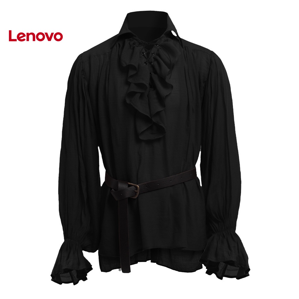 Áo Sơ Mi Tay Dài Cổ Đứng Màu Trơn Hóa Trang Thời Trung Cổ Cho Nam