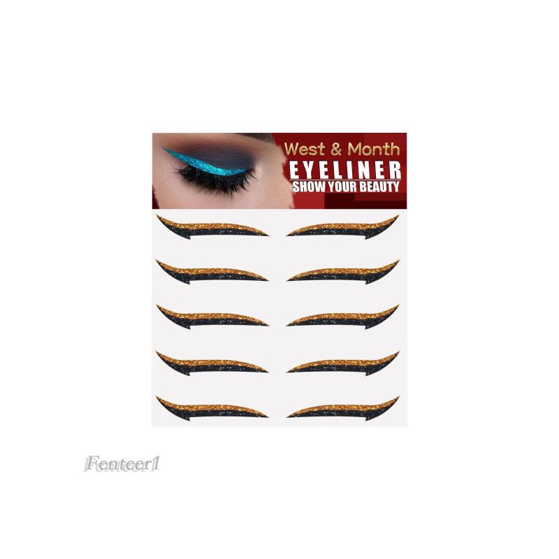 Bộ 5 Cặp Miếng Dán Kẻ Mắt Màu Lấp Lánh Dễ Sử Dụng Dùng Để Trang Điểm Hóa Trang Cho Nữ