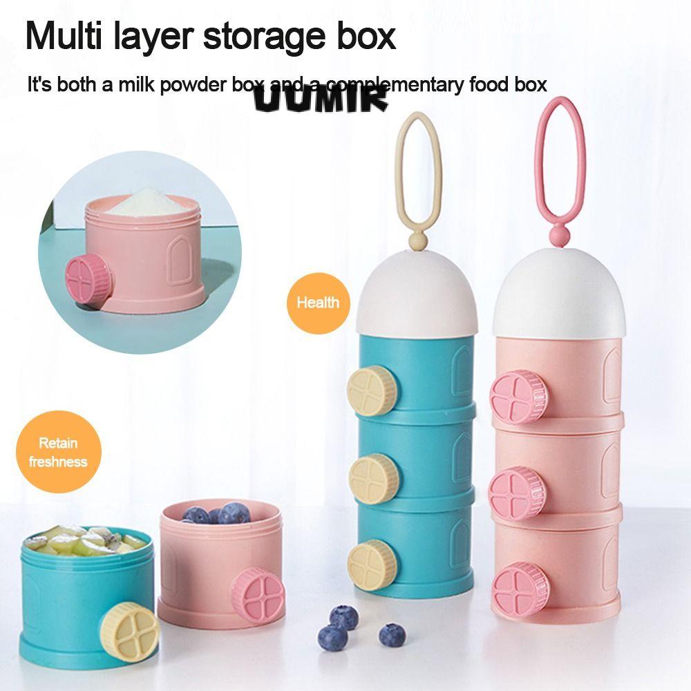 UUMIR Hộp Đựng Sữa Bột 3 Tầng Sức Chứa Lớn Họa Tiết Hoạt Hình Có Thể Xếp Chồng Lên Nhau Cho Bé