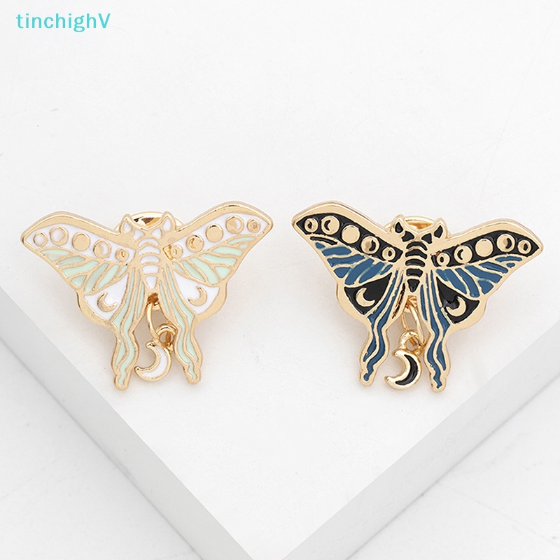 [TinchighV] Trâm Cài Áo Hình Bướm Tráng Men Moth Phases Quà Tặng [Mới]