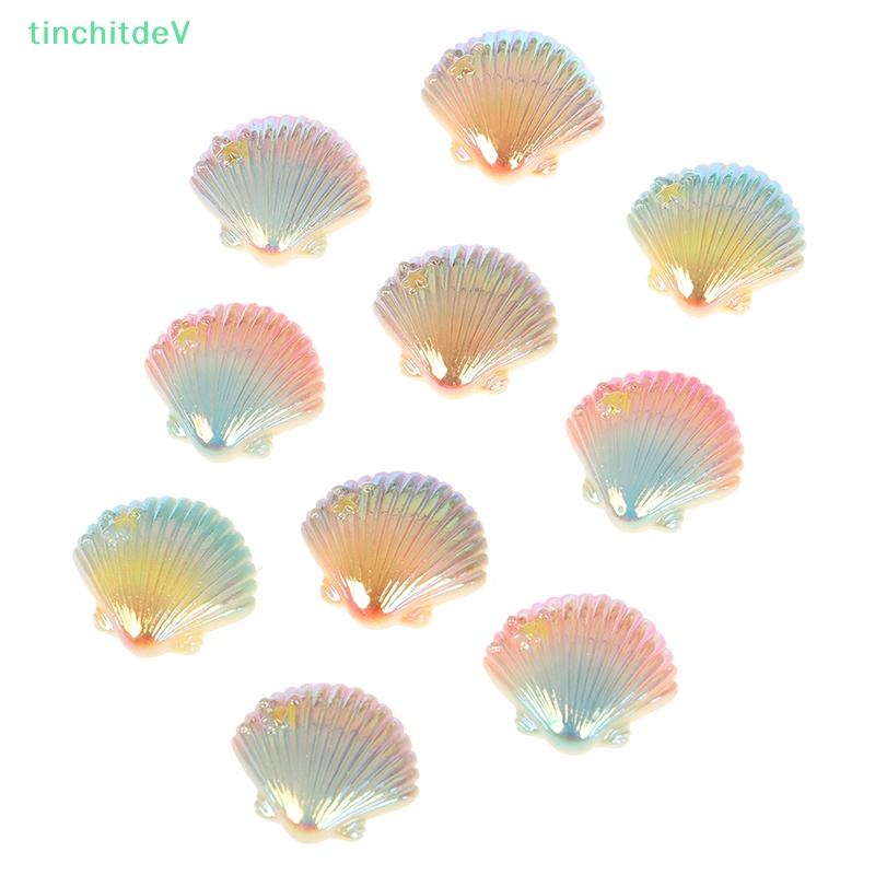 Bộ 10 Vỏ Sò Nhựa Màu Gradient Dùng Trang Trí DIY
