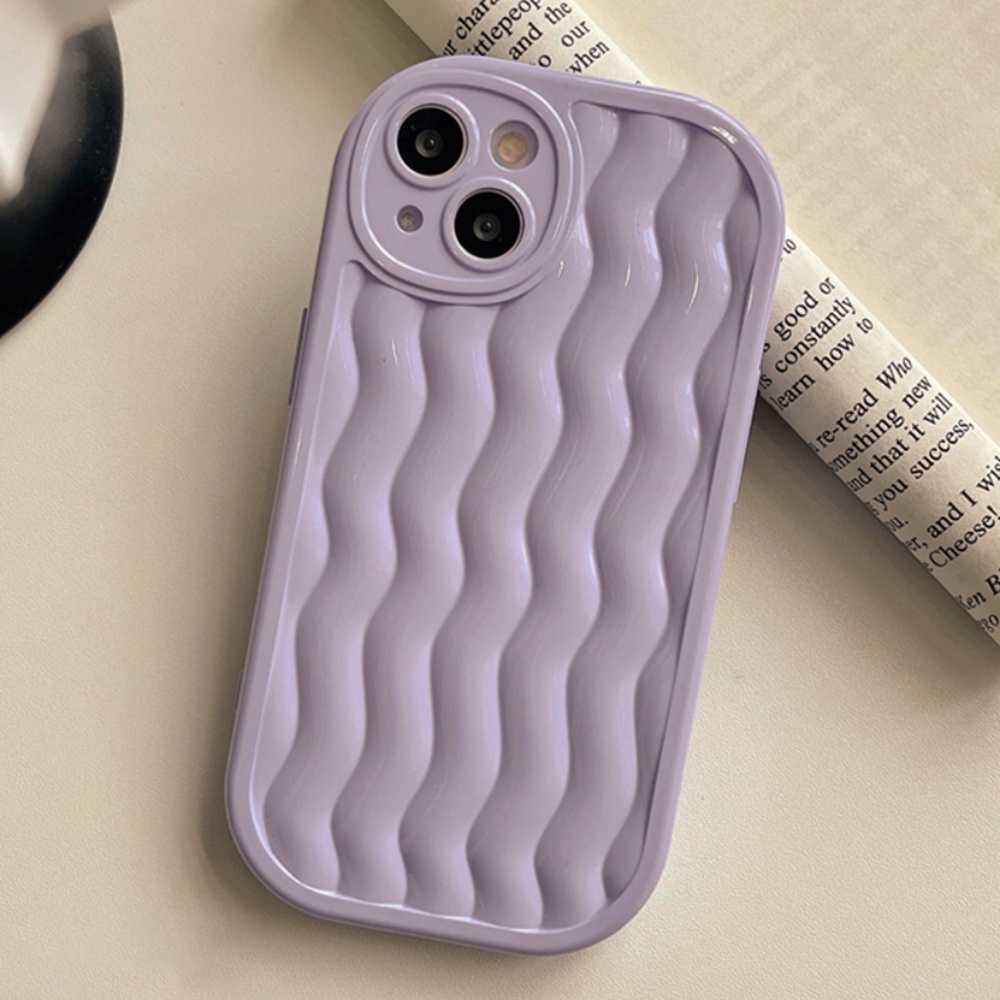Ốp Điện Thoại TPU Mềm Chống Sốc Chống Dơ Họa Tiết Gợn Sóng Màu Trơn Đơn Giản Cho IPhone 11 12 13 14 Pro Max