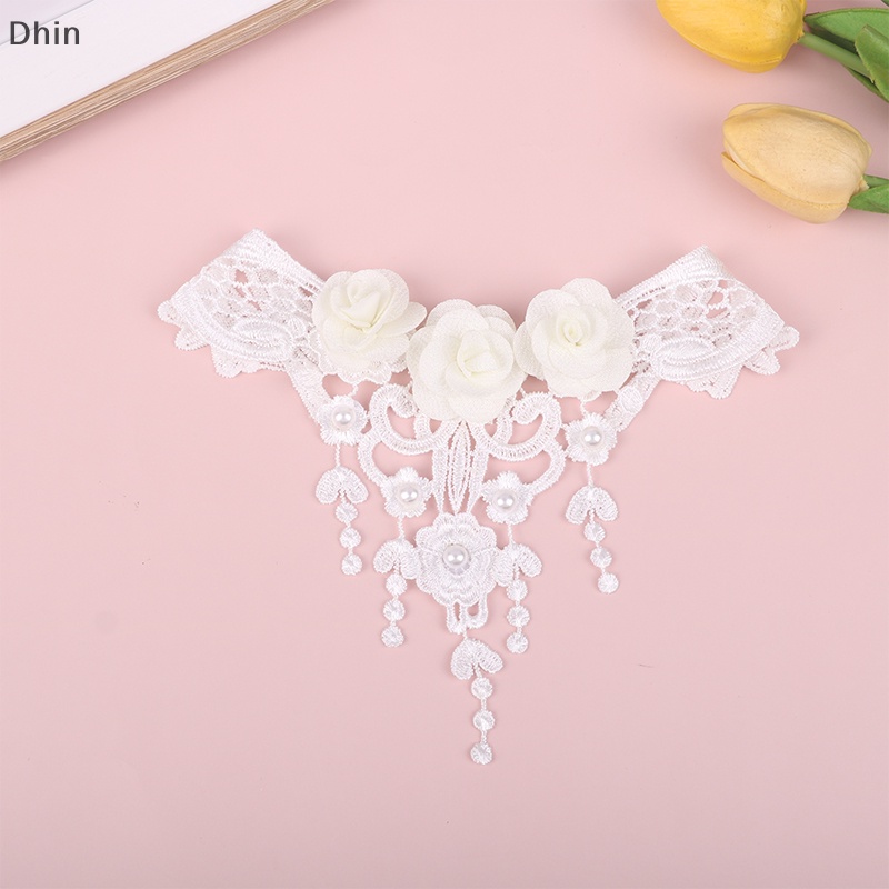 [Dhin] Vintag Classic Gothic Tattoo Lace Choker For Women Black Crystal Pendant Charm COD