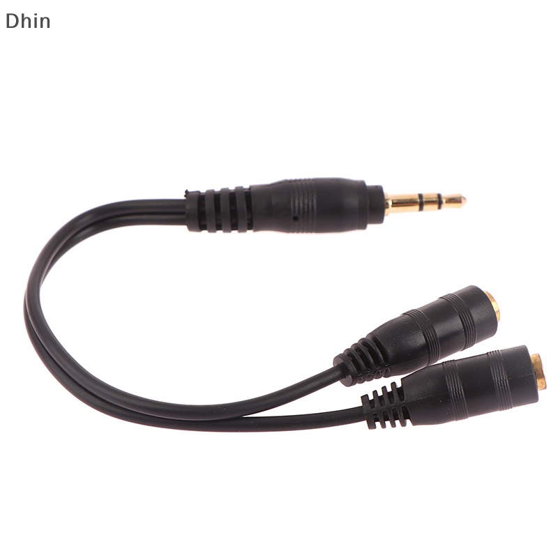 [Dhin] 1 in 2 3.5mm Stereo Audio Univesal Male to 2 Female Headset Mic Y Splitter Earphone Cable Adapter For Iphone Android Headphone COD