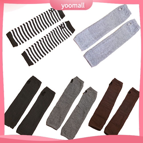 Găng Tay Len Dài Hở Ngón Giữ Ấm Thời Trang Cho Nữ