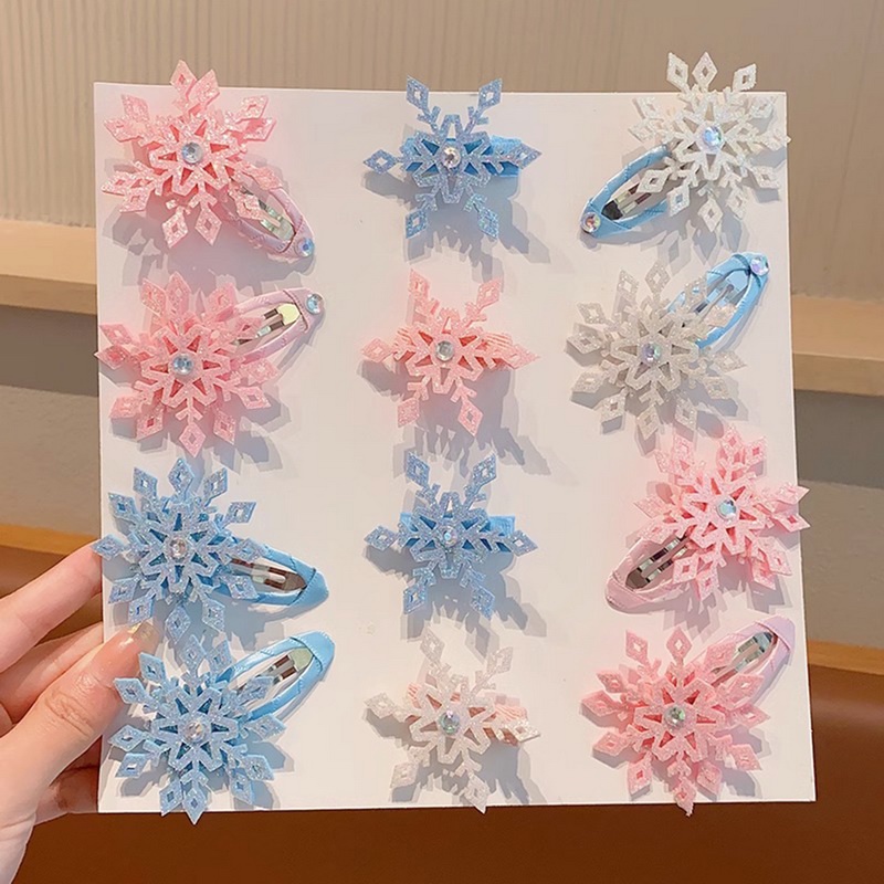 2 Kẹp Tóc Hình Bông Tuyết Có Đính Đá Pha Lê Cho Nữ Mã 2023