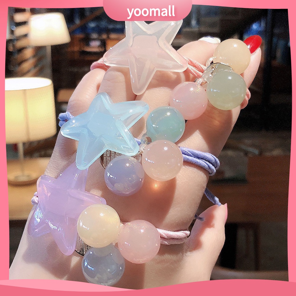 Dây Cột Tóc Co Giãn Hình Ngôi Sao Màu Kẹo Thời Trang Cho Nữ