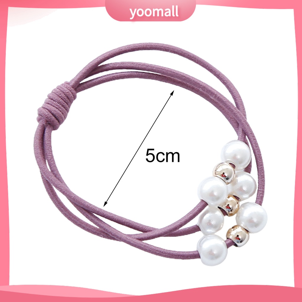 Dây Cột Tóc Cao Su Co Giãn Đính Ngọc Trai Giả Nhiều Lớp