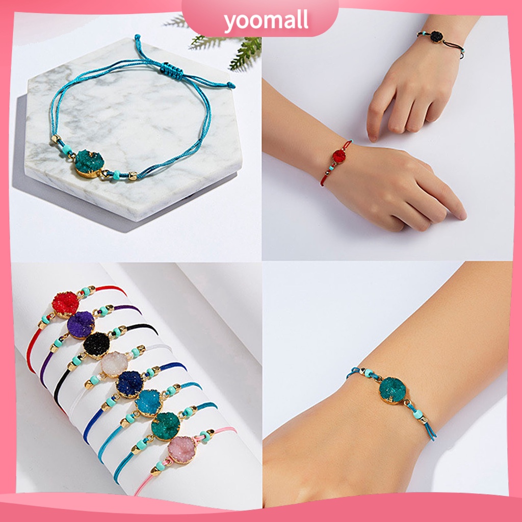 Vòng Đeo Tay Đá Tự Nhiên Chống Mài Mòn Có Thể Điều Chỉnh Phong Cách Hàn Quốc Dành Cho Nam Nữ