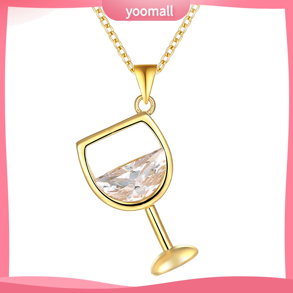 Vòng cổ Mặt Hình Ly Rượu Đính Đá Zircon Thời Trang Cho Nữ